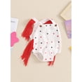 thumbnail image 5 of Aojekbee Baby Girls Boys Denim Overalls Casual Star Print Tassel Neck Sleeveless 4th of July Jumpsuit Toddler Summer Clothes, 5 of 10