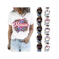 thumbnail image 4 of Gvmfive Women Short Sleeve American Flag T Shirt 4th of July Patriotic Loose Tops, 4 of 4