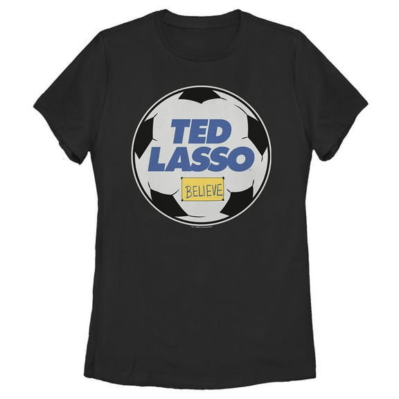 Women's Ted Lasso Soccer Ball Graphic Tee Black Small