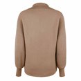 thumbnail image 5 of IROINNID Womens Sweater V-Neck Pullover Sweater Solid Color Leisure Mid-Length Long Sleeve Autumn and Winter Suit Collar Knit Sweater Lantern Sweater, 5 of 7