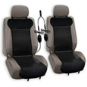 ZoneTech Heated Car Seat Cover Cushion, 12V Plug, Black, 2 Pack