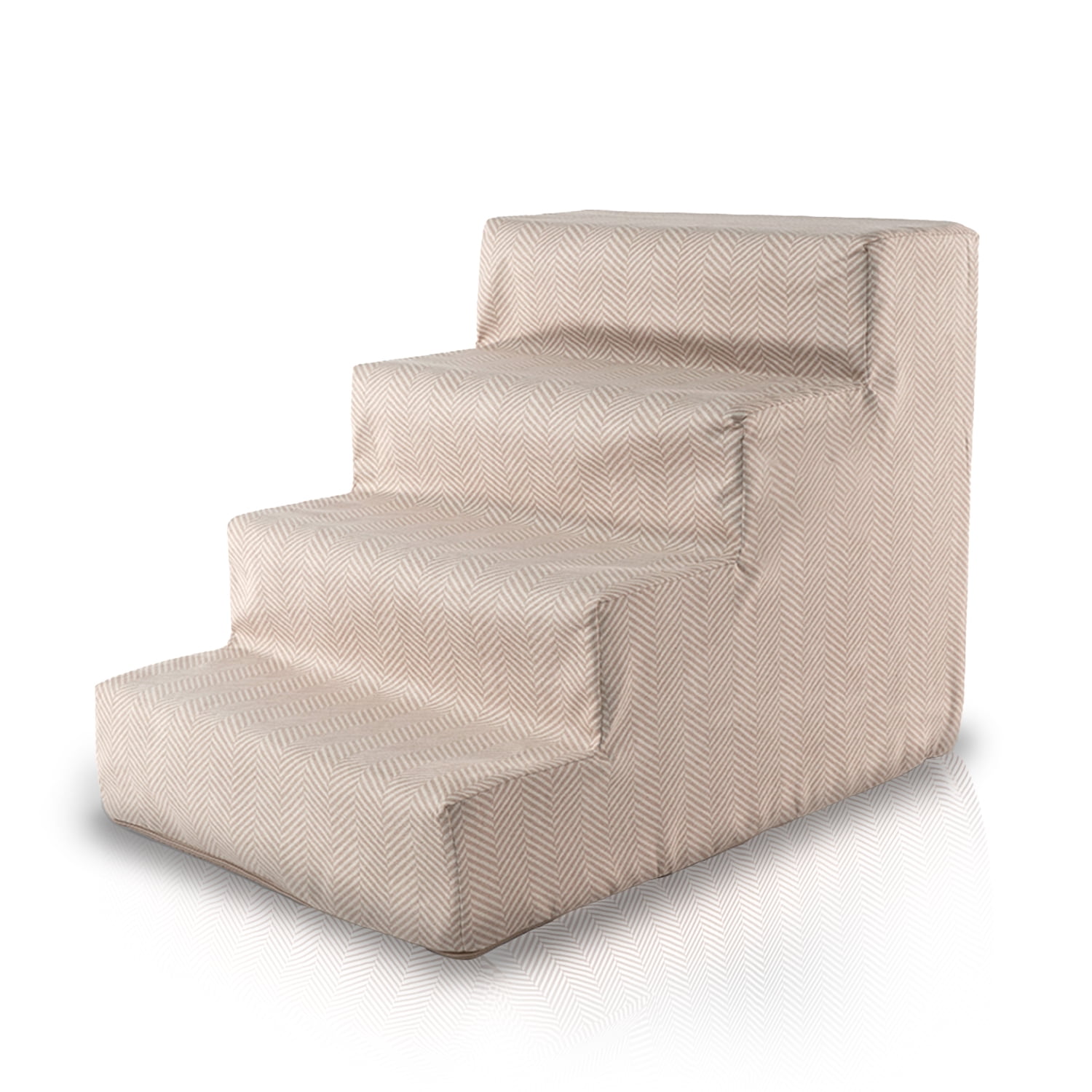 Precious Tails Herringbone High Density Foam 4-Step Pet Stairs for Dog/Cat