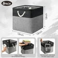 thumbnail image 6 of 8 Pack Collapsible Storage Bins Fabric Storage Bins Polyester Fabric Baskets with Handles Linen Closet Organizer for Shelf Home Closet Towels Toys(12 x 12 x 12in,Black Gray), 6 of 12