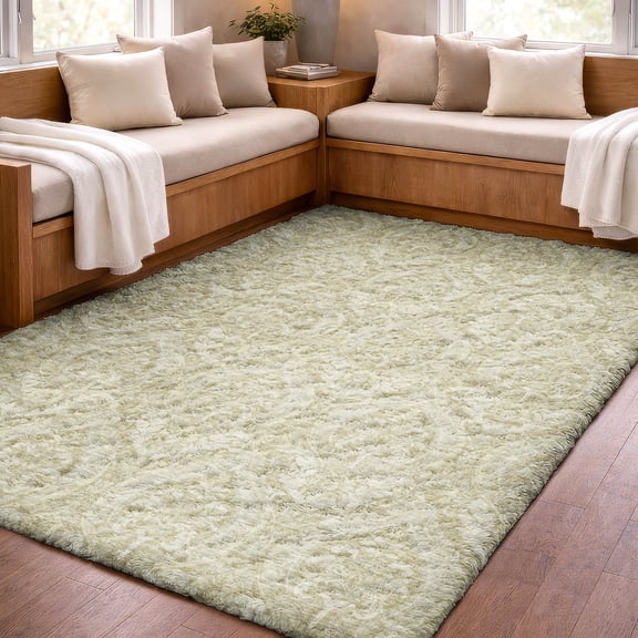 Addison Rugs Dream Shag Premium Machine Washable Transitional Panel Beige Rectangle Rug, 10' x 14'