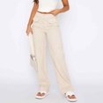 thumbnail image 2 of Pantalones extragrandes para mujer Spicy Girl Bolsillos de color sólido Cierre de cremallera Traje diario, 2 of 7