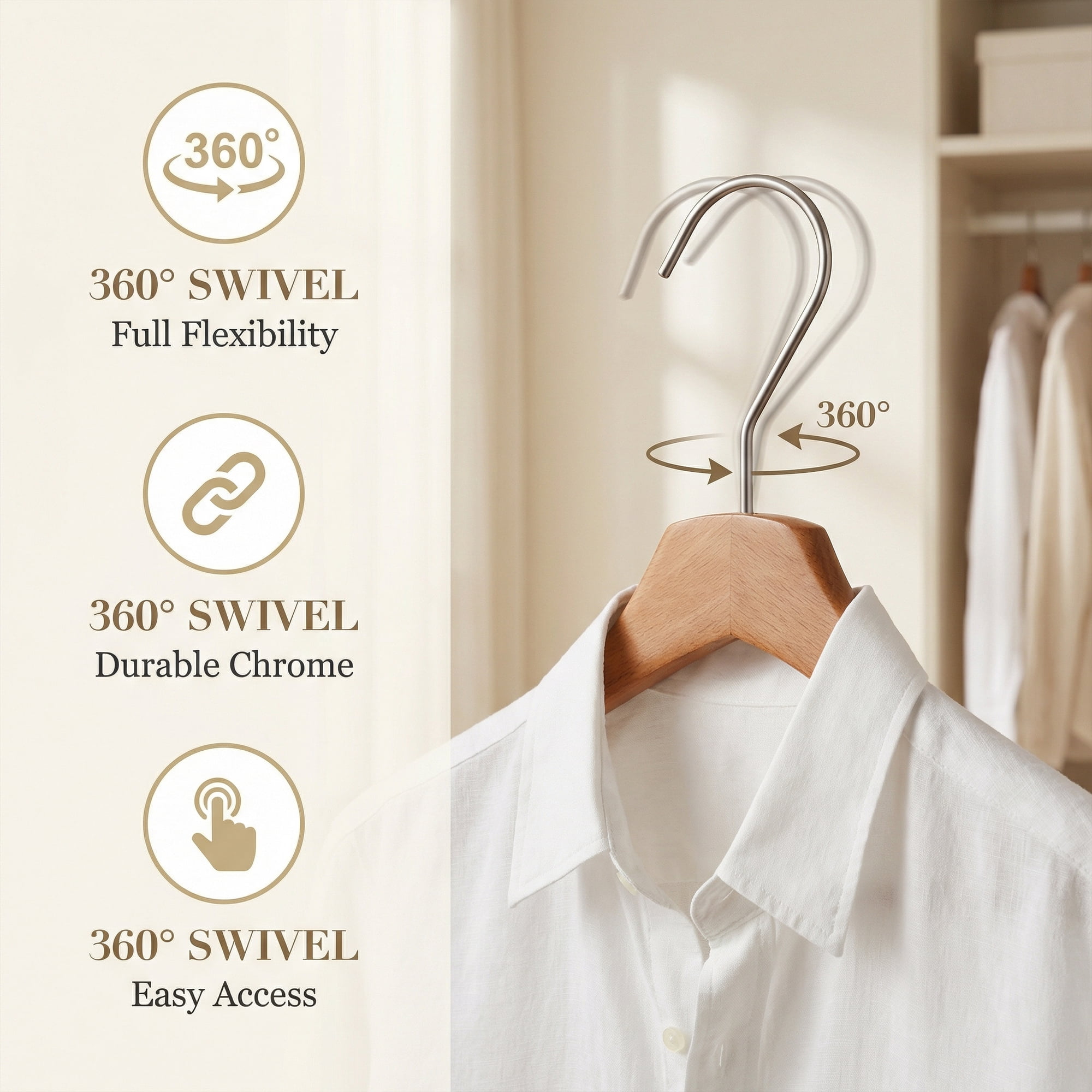 Unique Bargains 2 Pcs Wood Non-Slip Space Saving Hangers for Clothing Brown 15.7inch