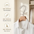 thumbnail image 4 of Unique Bargains 2 Pcs Wood Non-Slip Space Saving Hangers for Clothing Brown 15.7inch, 4 of 6