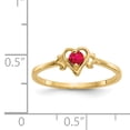 thumbnail image 2 of 14K Yellow Gold Ruby Birthstone Heart Ring, 2 of 2