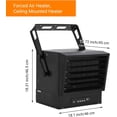 thumbnail image 2 of Accreate Electric Garage Heater, 10000 Watt Hard Wired Ceiling Mount Garage Space Heaters, Fan-Forced, 240 Volt, Overheat Protection, Ideal for Workshop, Manual Thermostat, Etl Compliant, 2 of 7