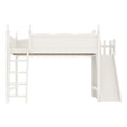 thumbnail image 4 of Leumius Queen Loft Bed Frame with Storage Shelves and Wardrobe, Solid Wood Loft Bed with Detachable Slide and Ladders for Kids Teens Adults Beige, 4 of 8