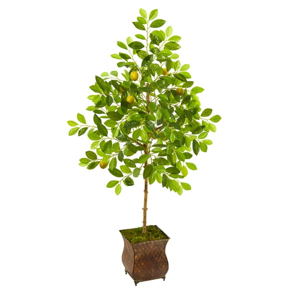 Nearly Natural 54in. Lemon Artificial Tree in Decorative Planter