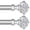 Silver, variant on 2 Pack Curtain Rods for Windows 48 to 84 Inch, Telescoping Splicing 3/4 Single Rods 32 to 86 Inch Decorative Drapery Rod with Translucent Diamond Finial
