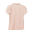 thumbnail image 6 of BLVB Women's Dressy Blouses V Neck Pleated Tops Tee 2025 Summer Shirts Petal Short Sleeve Casual T-Shirts for Work Office, 6 of 6