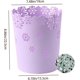 thumbnail image 5 of Waste Paper Bin 7.5 Inch Plastic Hollow Flower Lace Round Waste Basket Purple M For Bedroom Bathroom Kitchen Office, 5 of 5