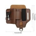 thumbnail image 3 of CxhicLuv Multifunctional Tool Case 6.6×6.3 Inch Multiple Pockets, Belt-Mounted, Durable Leather – Leather Storage Pouch, Ideal for Outdoor Work, DIY Projects, Camping, Perfect for Handymen, Brown, 3 of 6