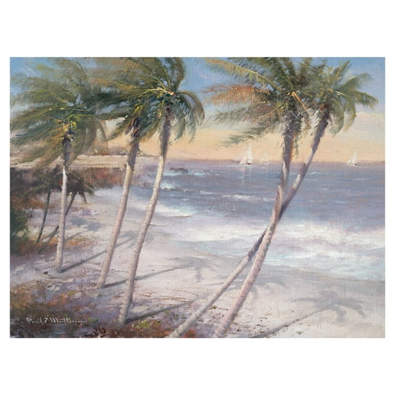 Masterpiece Art Gallery White Sand Beaches By Paul Mathenia Canvas Art Print 30" x 40"