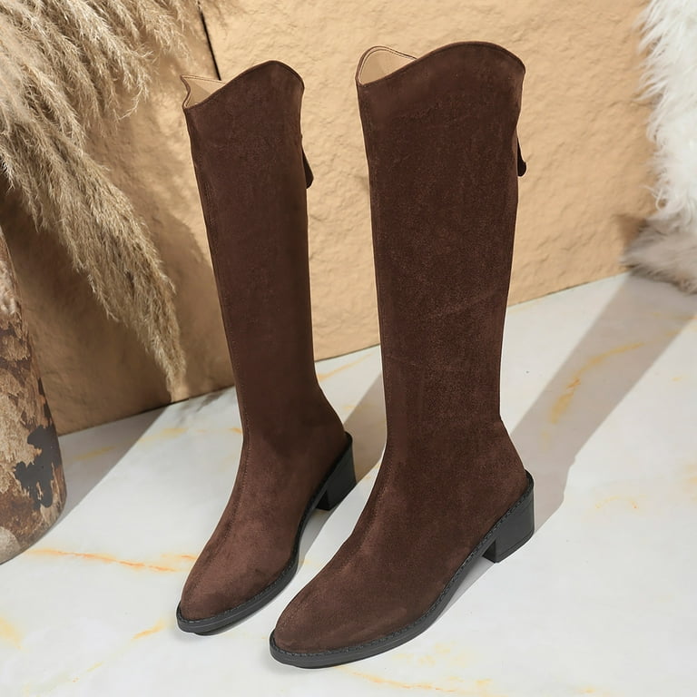 Boots Shoes Suede Little Girl Knee Boots Knee High Boots For Women