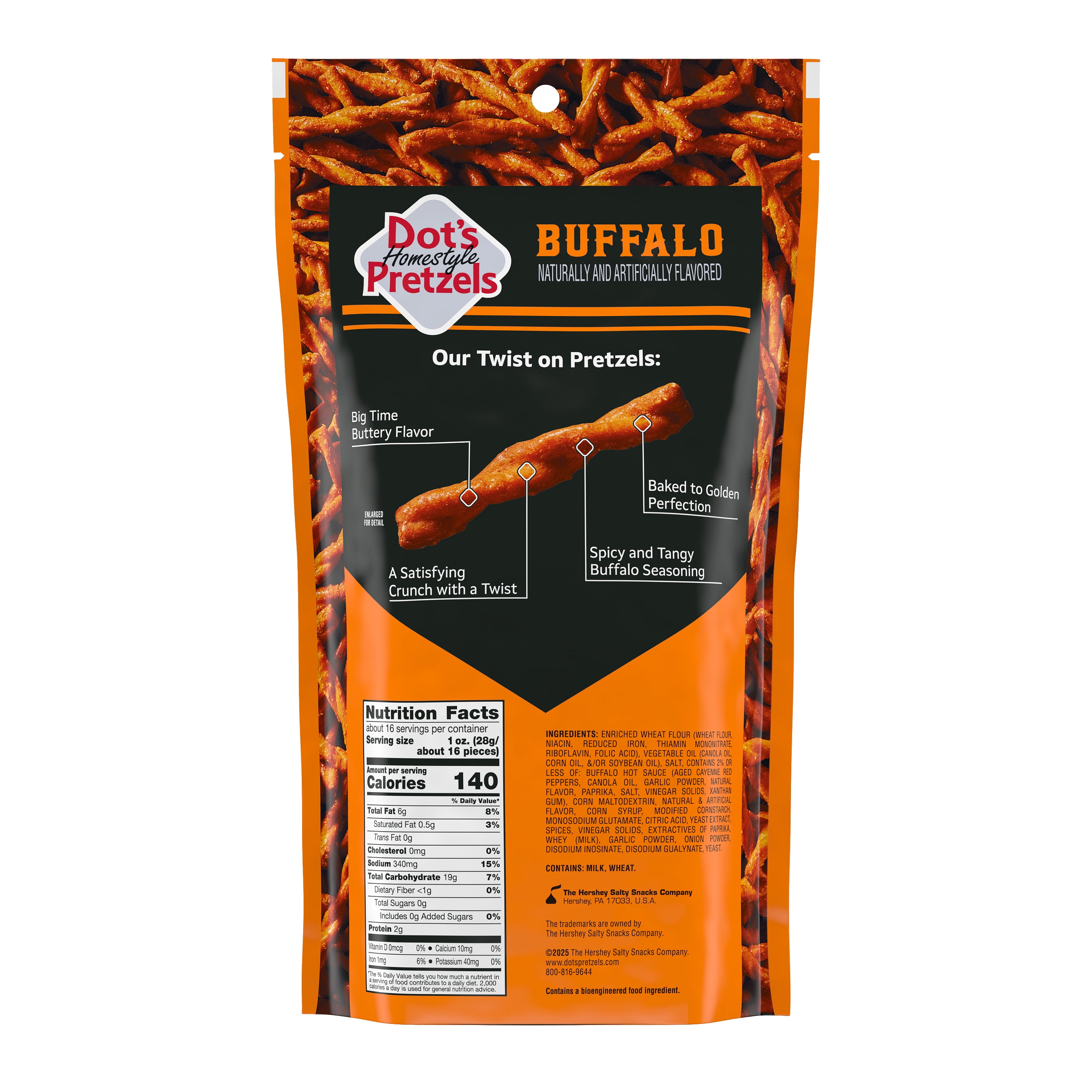Dot's Pretzels, Buffalo Seasoned Pretzel Twists, 16 oz