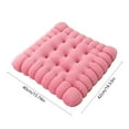thumbnail image 3 of TUTUnaumb Square Biscuit Shaped Seat Cushion Soft Comfy Chair Pad Tatami Floor Cushion for Yoga Living Room Balcony Office Decorative Cookie Tatami Back Cushion Car Seat Pad 16x16in-Pink, 3 of 8
