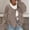 Khaki, variant on VISALY Cropped Cardigan Open Front Cardigan Bow Tie Cardigan Sweaters Crew Neck Long Sleeve Ribbed Knit Tie Front Crochet Knit Jumper Top Outwear Coat Chunky Knit Cardigan Crochet Cardigan Khaki L