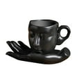 thumbnail image 1 of Taza de café con platillo Sunnimix Set de taza de Vidrio de Agua y Cerámica negro, 1 of 8