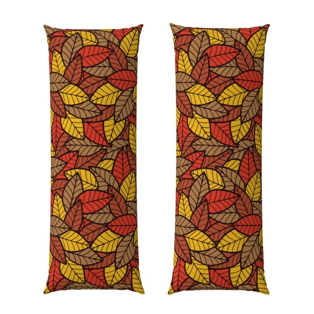 Balery Fall Leaves Funda Protectora para Almohada Corporal de Algodón Hipoalergénico con Cierre(55 x 21 pulgadas), Almohadas No Incluidas