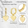 thumbnail image 5 of Alexcraft Heart Earrings for Women Trendy 14K Gold Plated Huggie Hoop Heart Earrings Dangling Dangle Valentines Day Jewelry Gifts, 5 of 7