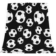 thumbnail image 3 of Fun Black and White Soccer Sports Ball Throw Blanket Soft Bed Bedding Warm Cozy Plush Flannel Fleece Blankets Gifts for Kids Boys Teens, Sofa Couch Bedroom Home Decor, 50"x40", 3 of 6