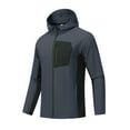 thumbnail image 4 of Hoodies Men Zip up Lightweight Sweatshirts Running Hoody Pullover Men's Active Waterproof Jacket Wicking Long Sleeve Fall Hooded Top Climbing Windbreak Coat Loose Fit Outwear, 4 of 5