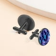 thumbnail image 6 of PhooArto Men's Classic Stainless Steel, Tie Dye Whale Pattern Cufflinks Business Wedding Shirts, Black, 6 of 6