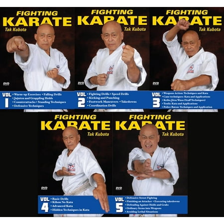 5 DVD SET Fighting Karate Gosoku Ryu Weapons Street Self Defense Takayuki