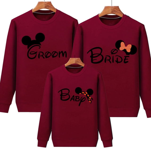Lindo dibujo animado Mickey Minnie oreja sudadera padre-hijo otoño familia juego trajes Casual padre hijo madre hija ropa mamá (3XL) Gao Jinjia LED