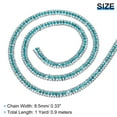 thumbnail image 2 of 1 Yard 3 Rows Rhinestone Chain, 8.5mm Crystal Close Claw Chain Trim (Silver, Bright Blue, White), 2 of 6