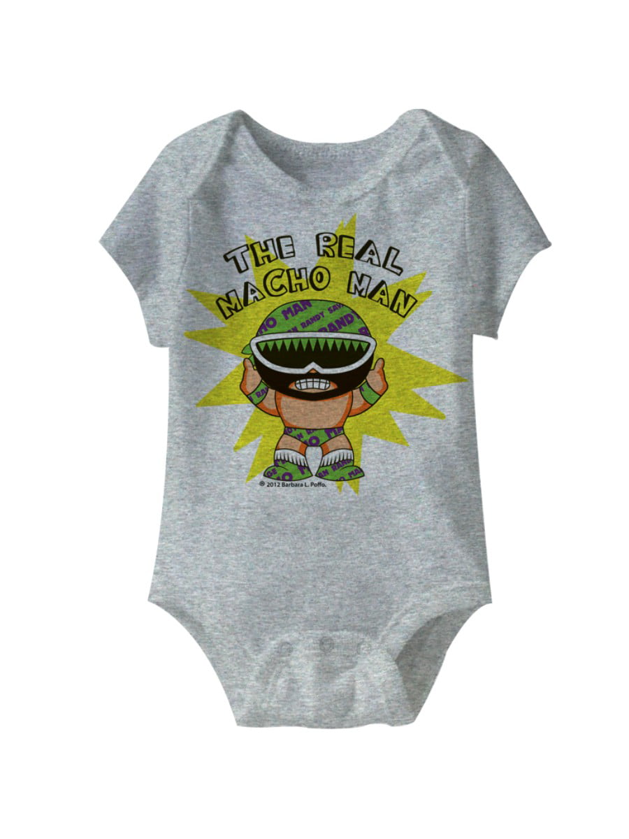 Macho Man To Be Real Gray Heather Baby Romper T-Shirt