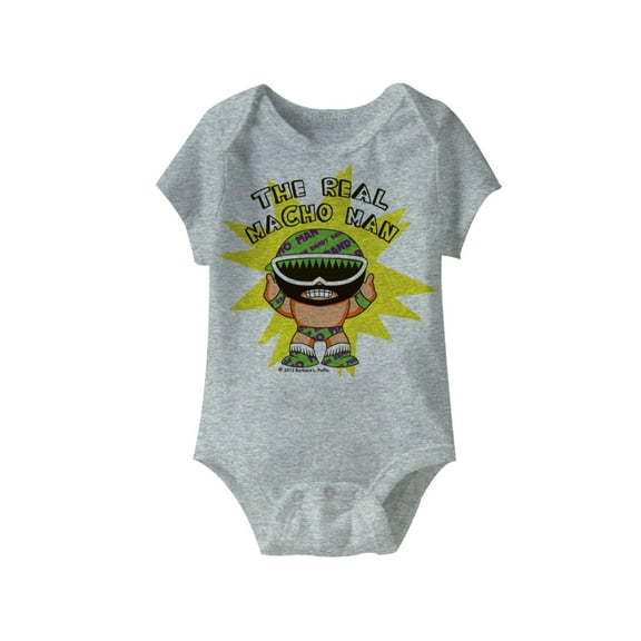 Macho Man To Be Real Gray Heather Infant Baby Creeper Snapsuit Romper