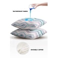 thumbnail image 4 of Pack of 2 Outdoor Pillow Covers, Pink Ripple Stripes Northern Europe Style Waterproof Square Throw Pillowcase Cushion Decorative Pillow Covers for Couch Patio Tent, 20x20 in, 4 of 6
