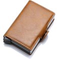 thumbnail image 1 of HSHDLDF Credit Card Holder RFID Blocking Slim Wallet PU Leather Double Aluminum Business Card Holder Automatic Pop-up Card Case Security Travel Wallet, 1 of 7
