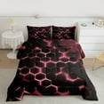 thumbnail image 2 of Manfei Abstract Geometric Geometric Full Size Comforter Sets,Honeycomb Hexagon Bedding Comforter Set,Dered Black Bedding Sets For Boy Kid,Breathable Home Decor Reversible,3pcs, 2 of 8