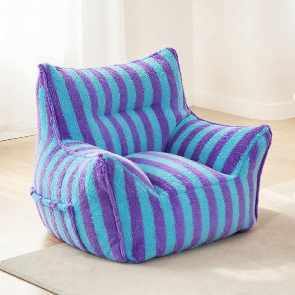 Giant Bean Bag Chair for Adults with Armrests & Stuffed Memory Foam Large Bean Bag Sofa with Filler Plush Bean Bag Couch Comfy Lazy Sofa Chair for Bedroom Living Room Single Seat Rose Red & White