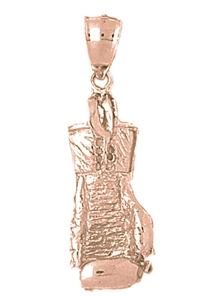 14K Rose Gold Boxing Gloves Pendant 37 mm