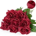 thumbnail image 2 of Valentines Day Flowers, Fake Roses Artificial Flowers with Long Stems, Silk Pink Roses Bouquet for Wedding Vase Mothers Day Flower Arrangement Home Decor (Pink), 2 of 5