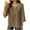 Brown, variant on Summer Akafmk 3/4 Sleeve Shirts for Women,Summer Womens Cotton Linen Top,Solid Color Lace Loose V-neck Shirt Top