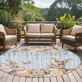 thumbnail image 4 of Round Rug 6Ft Washable Non-Slip, Spring Easter Circle Area Rugs for Living Room Bedroom, Cute Rabbits Flower Leaves Butterfly Blue Plaid Indoor Floor Mats Carpet Runner for Home Decor Aesthetic, 4 of 8