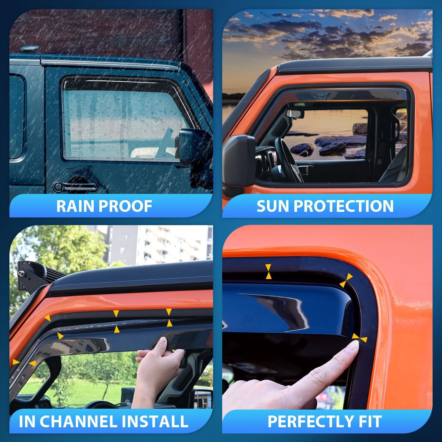 Nilight 4Pcs Window Visors Compatible with Honda CR-V (CRV) 2023 2024 Vent Window Visors,Rain Guards Acrylic