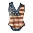 thumbnail image 6 of Summer Tops for Women Gsakboxl Women's Summer Casual V‑Neck Sleeveless Tank Top Denim Trim & Independence Day Flag Print Fashion Vest Shirt Red S, 6 of 6