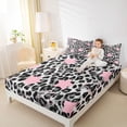 thumbnail image 4 of Feelyou Leopard Cheetah Print Queen Sheet Sets, Polkadots Stars Bed Set, 4 Pieces, 4 of 7