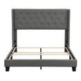 thumbnail image 3 of Home Upholstered Bed Frame, Modern Style Upholstered Linen Fabric Platform Bed Frame with Wooden Slats, Grey Button Tufted Queen Bed Frame for Adult, Easy Assembly, 500lbs Capacity, Grey, SS17, 3 of 8