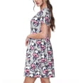 thumbnail image 2 of Fotbe Baby Cow Vestido Largo de Moda para Mujer, Vestido Tipo Camiseta con Manga Corta y Estilo Casual a Rayas y Bloques de Color, 2 of 6