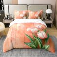 thumbnail image 1 of Erosebridal Housse de Couette Florale Rustique 100 % Coton Grand, Ensembles de Literie Tulipe Orange Taille Grand, Ensemble de Lit Réversible de Ferme, Décoration de Chambre en Microfibre, 3 Pcs (Sans Couette), 1 of 8