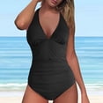 thumbnail image 2 of Sngxgn Women Tummy Control Swimsuit Push Up High Waisted Bathing Suit(Black,L), 2 of 9